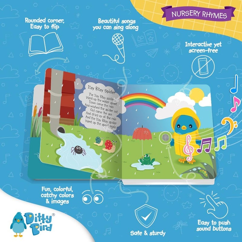 | Nursery Rhymes | Interactive Musical Sound Book for Toddlers 1- 3 | Sing-Along boardbook for Baby - Image 4
